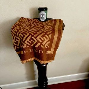 Fendi Knit Scarf Wrap Wool FF Monogram